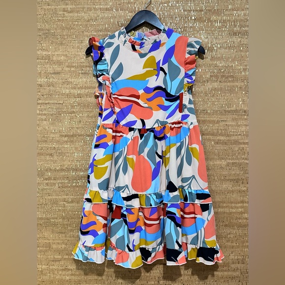 JODIFL Dresses & Skirts - JODIFL Multicolor Abstract Ruffle Dress